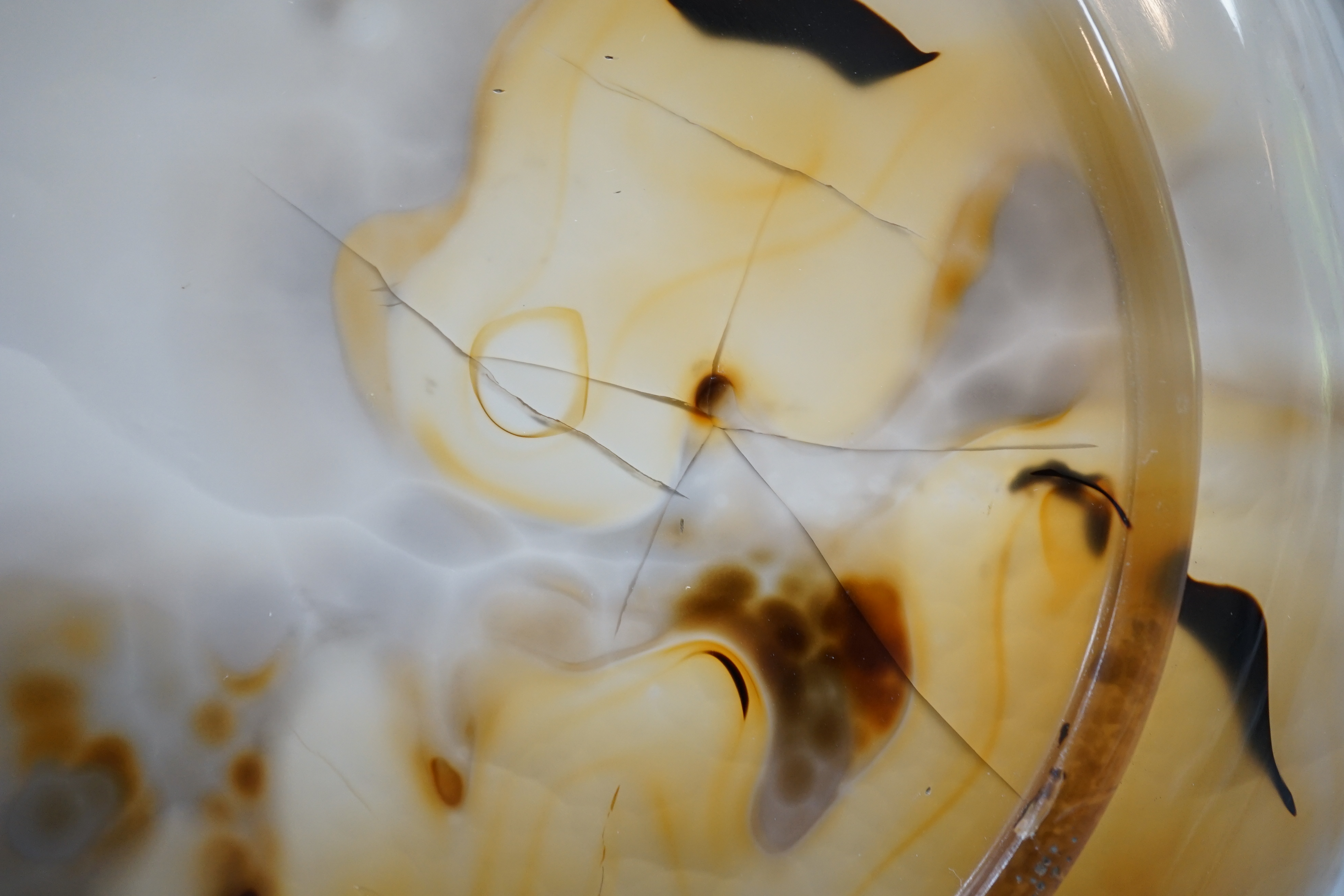 A Chinese Mughal style agate shallow circular dish, 18th/19th century